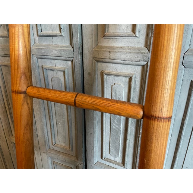 Wood French Library Ladder in Faux Bamboo, 1890s For Sale - Image 7 of 11