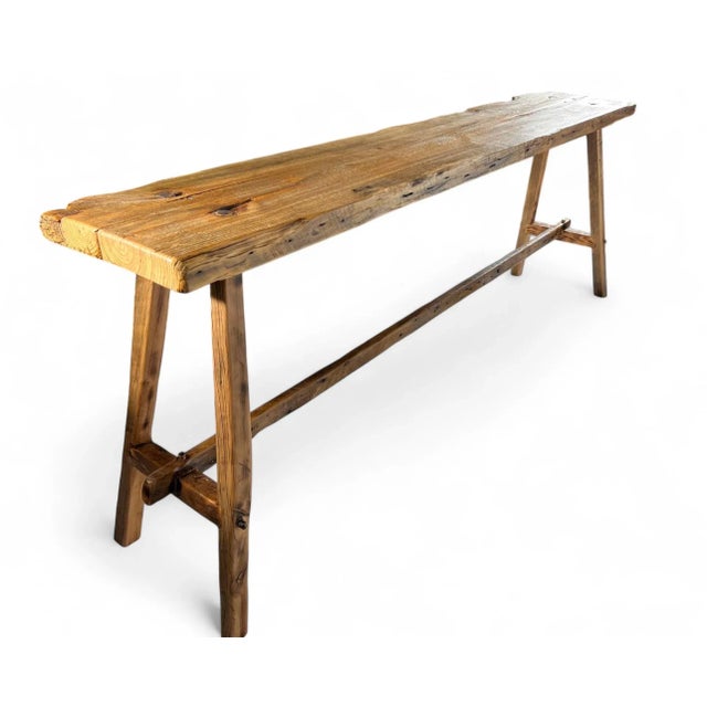 Archaic’s made-to-order French farmhouse bucket console table. This version has a heavier 2” thick top and dramatically...