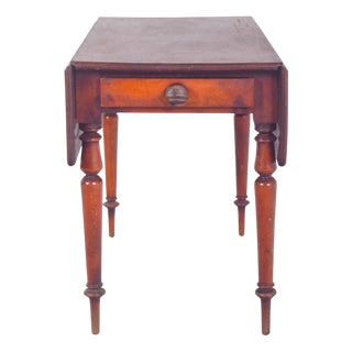 Antique Portuguese Flip Flap Table with Drawer, 1800s For Sale