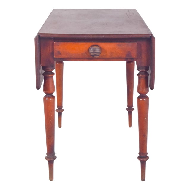 Antique Portuguese Flip Flap Table with Drawer, 1800s For Sale