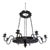 Vintage Handcrafted Iron Black and Gold 8-Light Pendant For Sale