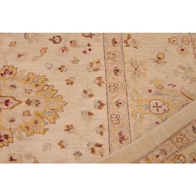 Beige Bohemien Ziegler Beige Gold Hand-Knotted Wool Rug - 9'0'' X 11'9'' For Sale - Image 8 of 8