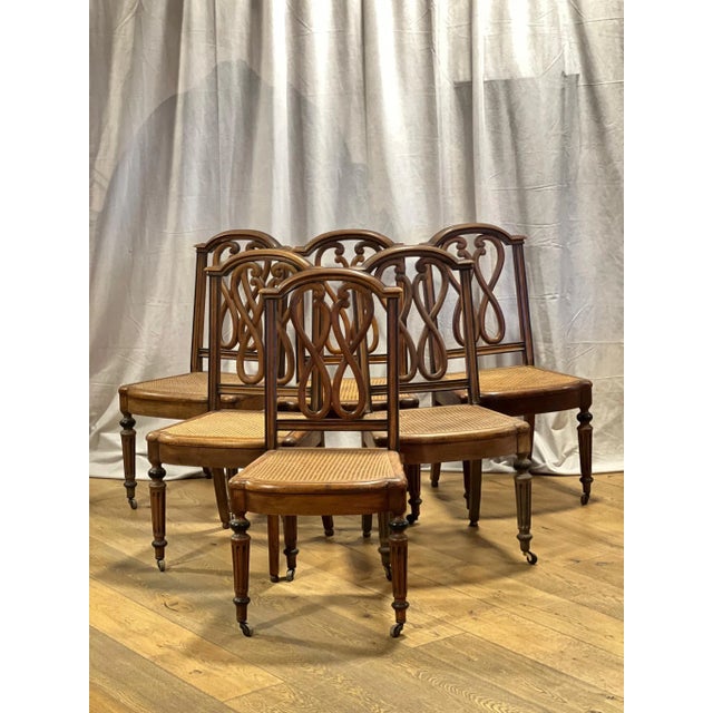 19th Century 19th Century Antique French Napoleanic III Set of 6 Dining Chairs With Serpent Backs For Sale - Image 5 of 5
