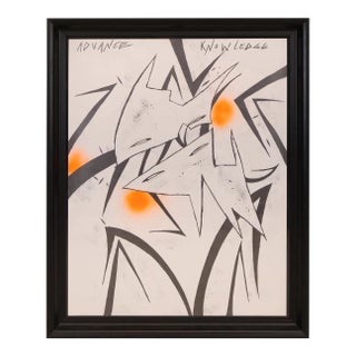 Auste Peciura, 1950-, Advance Knowledge, Mixed Media on Paper For Sale