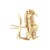 Modern Mid-Century Brutalist 18k Yellow Gold Baroque Pearl Earrings, A Pair For Sale - Image 3 of 4