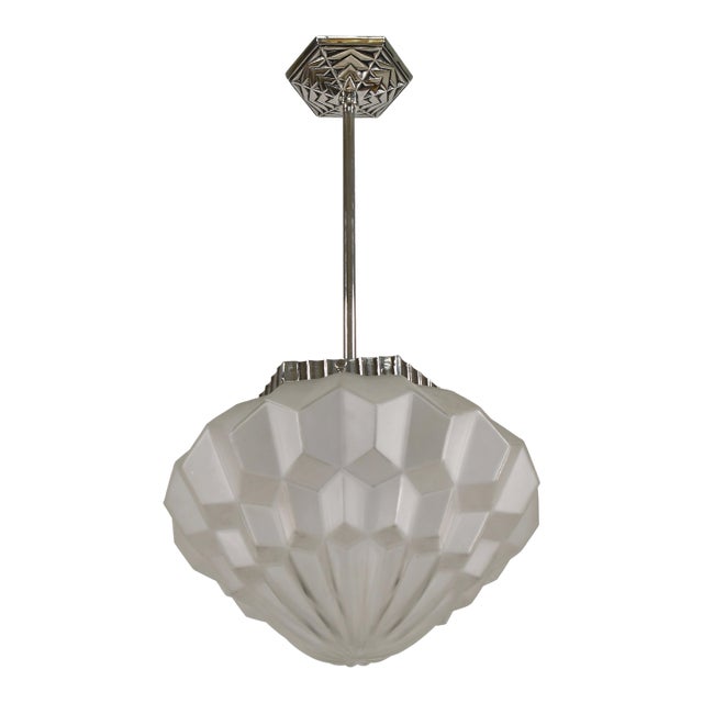 French Art Deco Pendant Light by Degue - 1925 France For Sale