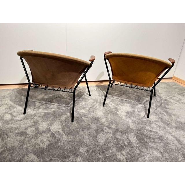 1960s Set of Suede Balloon Chairs attributed to Hans Olsen For Sale - Image 5 of 18