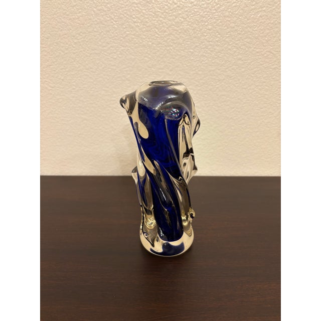 1960s Murano Cobalt Blue Diminutive Vase For Sale - Image 5 of 8