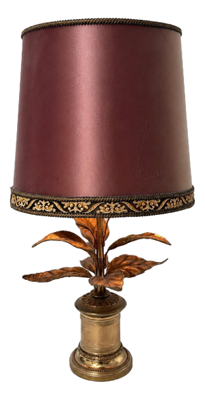 Table Lamp with Sculptural Leaf Base by Willy Daro