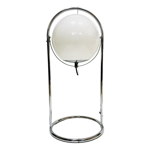 Mid-Century Space Age Modern Spherical Floor Lamp in Glass and Chrome, Germany, 1960s For Sale