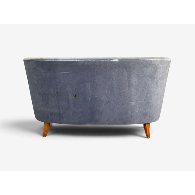 Carl-Johan Boman, Finnish Modern, Settee, Velvet, Wood, Finland, 1950s For Sale - Image 10 of 10
