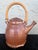 Rustic Vintage Rustic Ribbed Stoneware Mingei Style Studio Pottery Teapot With Bamboo Handle For Sale - Image 3 of 7