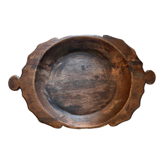 Antique Wooden Parat Dough Kneading Bowl For Sale