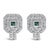 Contemporary 14K White Gold 1.0 Cttw Treated Blue and White Diamond Octagonal Shield Omega Back Earrings (H-I Color, SI1-SI2 Clarity) For Sale - Image 3 of 6