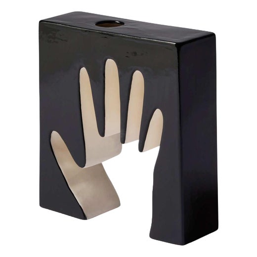 Black and White Impronta Mano Vase by Luisa Parisi for Cassina For Sale