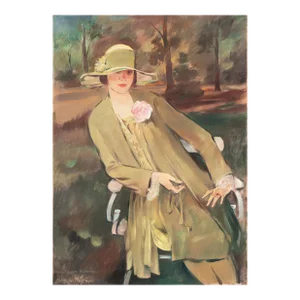 'Portrait of the Weimar Republic Fashion Designer, Lieselotte Friedlander' by Georg Rössner, Large Berlin Sezession Oil, Bauhaus, Munich