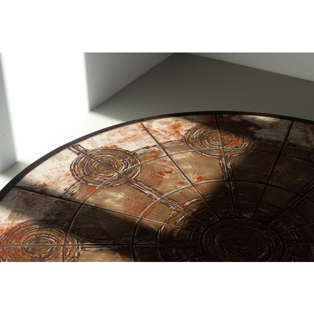 Danish Round Tiled Coffee Table by Ox-Art for Trioh, 1970s For Sale - Image 15 of 18