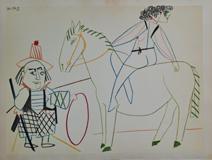 Pablo Picasso, The Horsewoman and the Troubadour, 1954, Lithograph