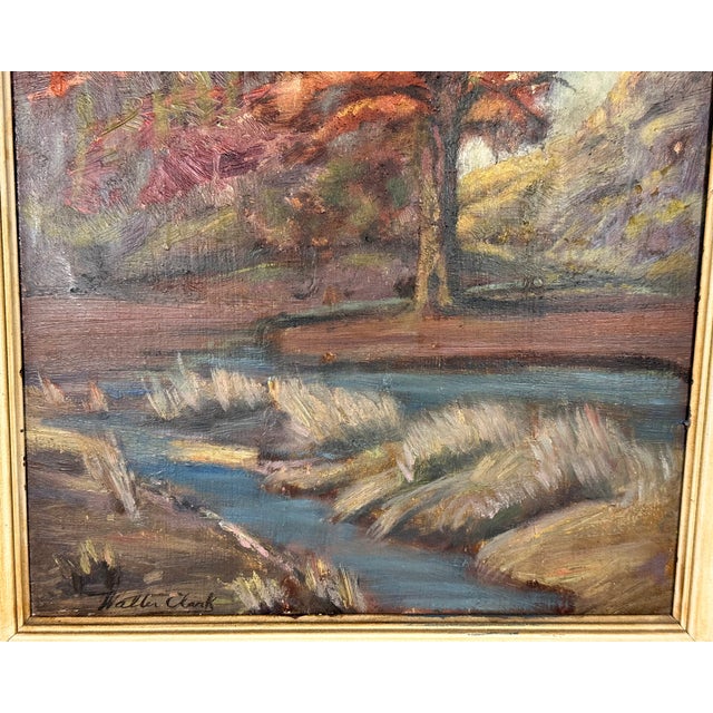 Impressionist Early 20th Century Walter Clark Autumn Pastoral Scene Framed Impressionist Oil Painting For Sale - Image 3 of 15