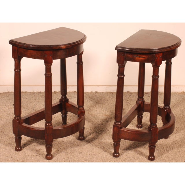 Louis XIII Style Bedside Tables in Walnut, Set of 2 For Sale - Image 6 of 12