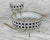 Mid-Century Black White Rattan Motif Glass Chip & Dip Serving Bowl Set For Sale - Image 4 of 9