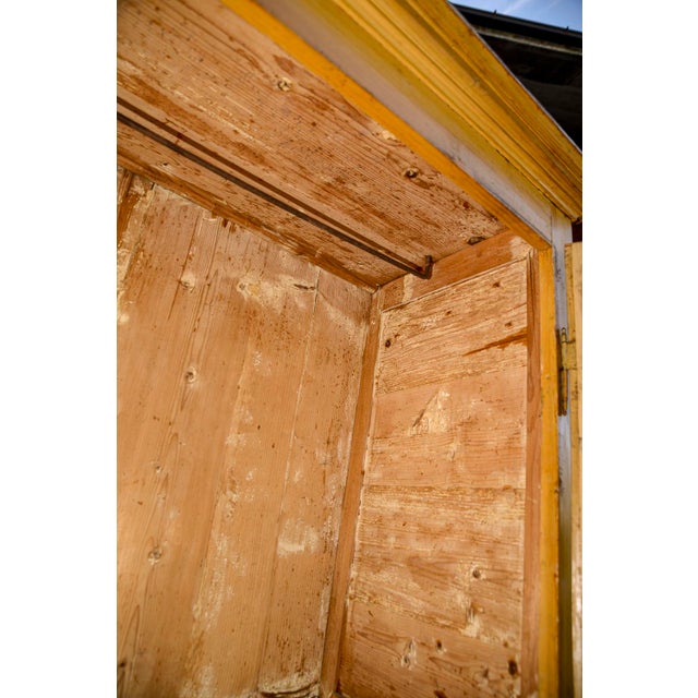 Antique Rustic Two-Door Wardrobe in Yellow Lacquered Fir Wood, Italy, 1800s For Sale - Image 14 of 18
