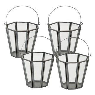 Iron Candle Holder Bucket with Handle (Set of 4) For Sale