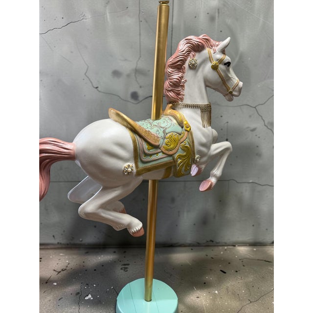 Marie Antoinette-Inspired Carousel Horse With Pole Stand For Sale - Image 4 of 14