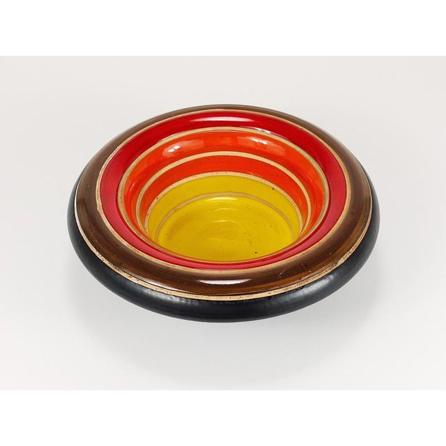 Mid-Century Stripe Ceramic Centerpiece Bowl attributed to Bitossi for Bitossi, Italy, 1960s For Sale - Image 16 of 18
