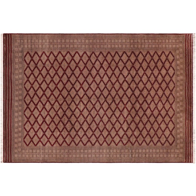 1980s Vintage Bokhara Brown Wool Rug -10′ × 12′ For Sale - Image 10 of 10