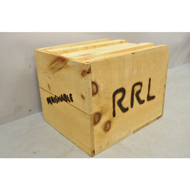 Wood Rrl Wooden Sliding Lid Crate Ralph Lauren? Perishable Burn Mark Storage Box For Sale - Image 7 of 13