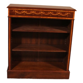 Open Bookcase in Mahogany with Inlays For Sale