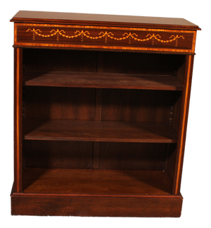 Open Bookcase in Mahogany with Inlays