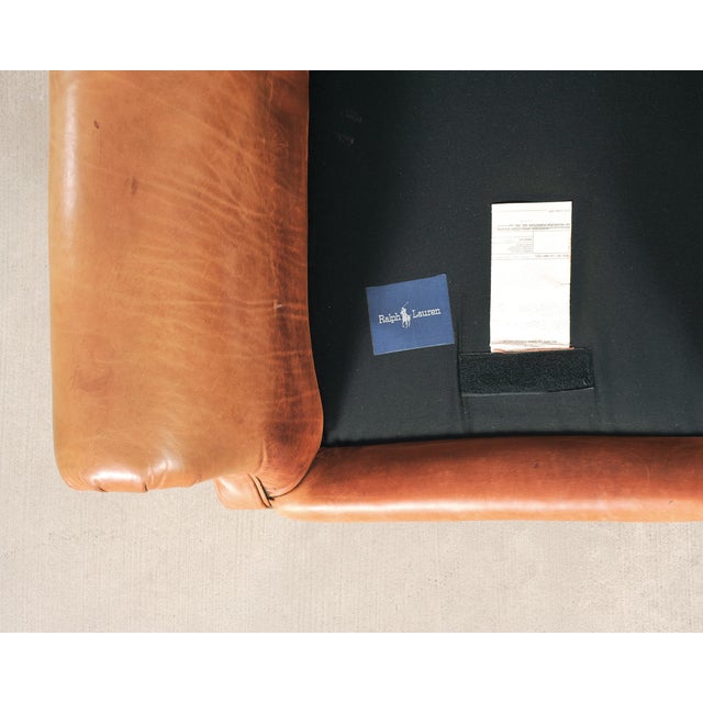 Ralph Lauren Leather Writer's Chair With Matching Ottoman For Sale - Image 13 of 18