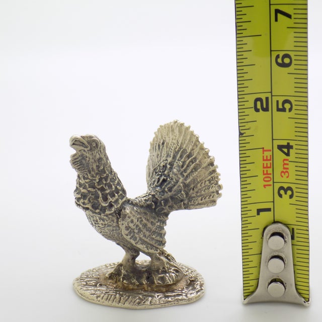 Vintage Italian Handmade Genuine Silver Turkey Figurine Sculpture 1950/60 For Sale - Image 11 of 11