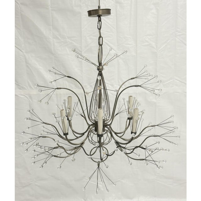 Contemporary "Splashing Water 37" Chandelier in Pewter & Acrylic by Remains Lighting For Sale - Image 3 of 18