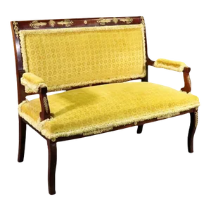 Solid Mahogany French Empire Bronze Mounted Settee
