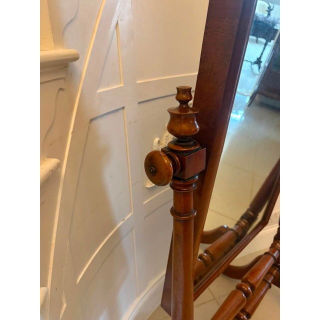Antique Victorian Mahogany Freestanding Cheval Dressing Mirror, 1860 For Sale - Image 4 of 12