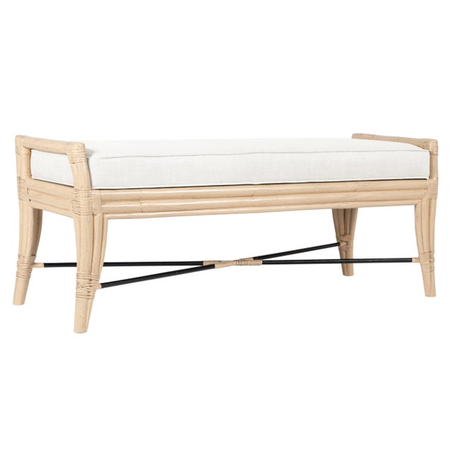 Not Yet Made - Made To Order Malacca Bench, Blond For Sale - Image 5 of 5