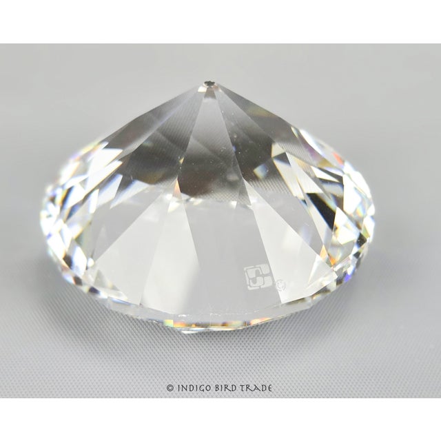 Shabby Chic Vintage Original Crystal Swarovski Signed Chaton Diamond on Mirrored Pedestal Display Stand For Sale - Image 3 of 7