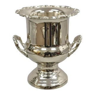 Vintage Victorian Style Silver Plated Trophy Cup Champagne Chiller Ice Bucket For Sale
