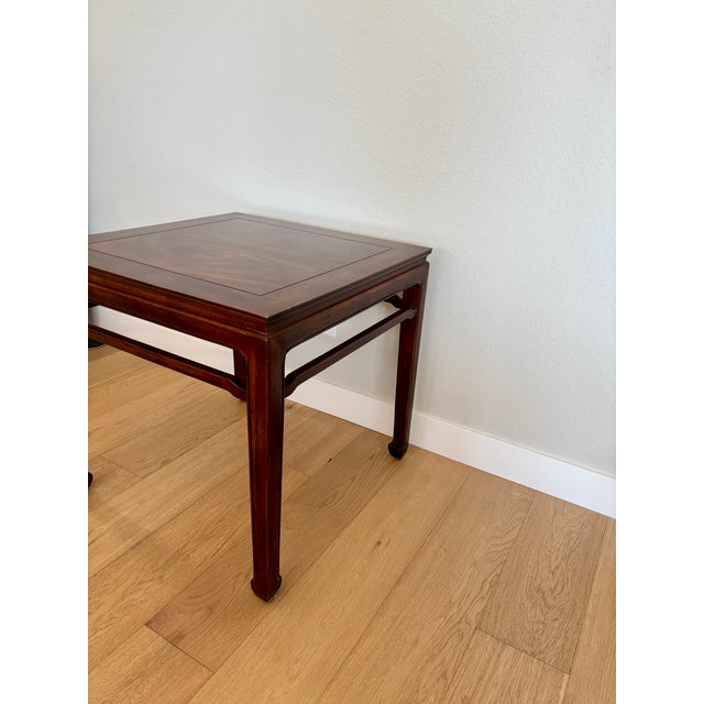 Henredon Vintage Henredon Chinoiserie Ming Style Solid Walnut Side Table For Sale - Image 4 of 11