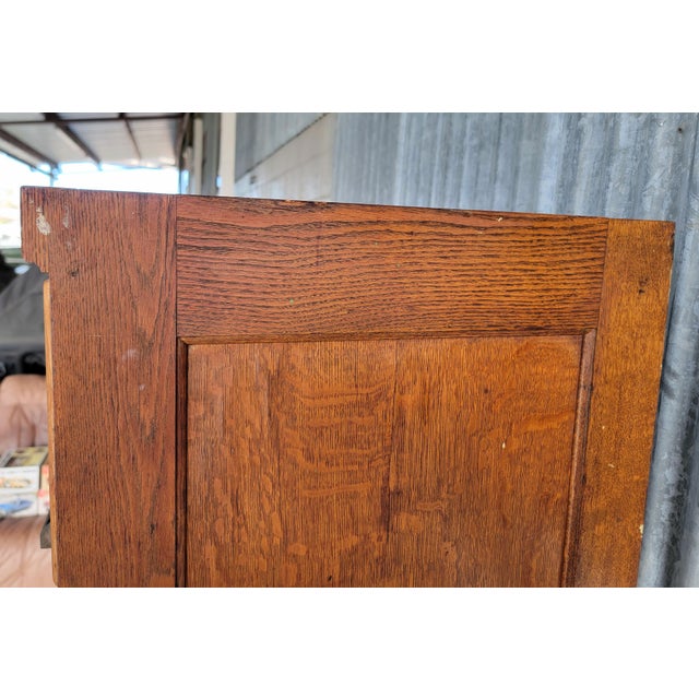 Antique Pattern File Cabinet Early 20th Century American Tiger Oak For Sale - Image 12 of 18