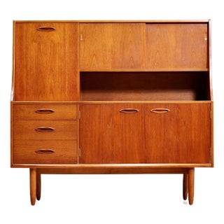 1960s Mid Century Teak Tall Buffet Credenza by Jentique Furniture For Sale