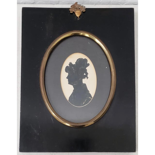 Pair of Antique "Sisters" Hand Cut & Embellished Silhouettes 19th Century Wonderful pair of sister portraits. Each is hand...