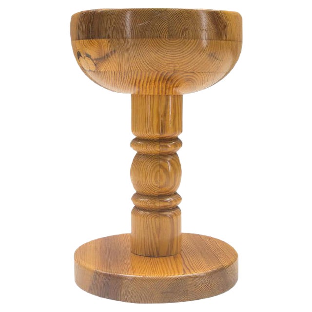 French Vintage Pine Stool, 1960s For Sale