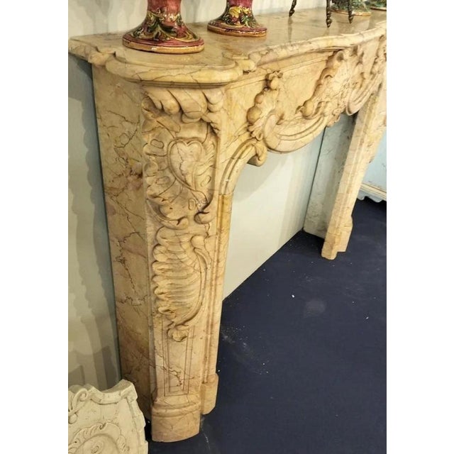 Fireplace in Cream Valencia Marble, Venice, Italy, 19th Century For Sale - Image 6 of 7