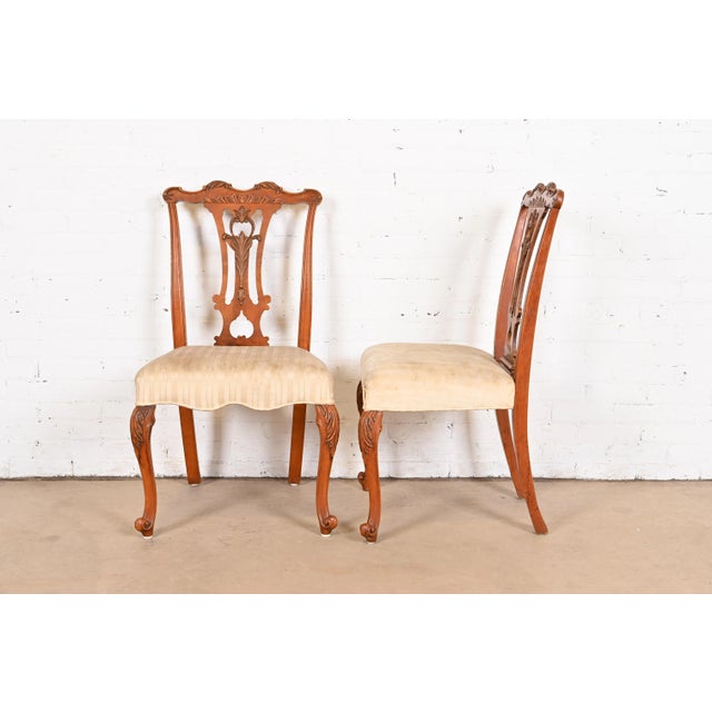 Romweber French Provincial Louis XV Burl Wood Dining Chairs, Set of Six For Sale In South Bend - Image 6 of 12