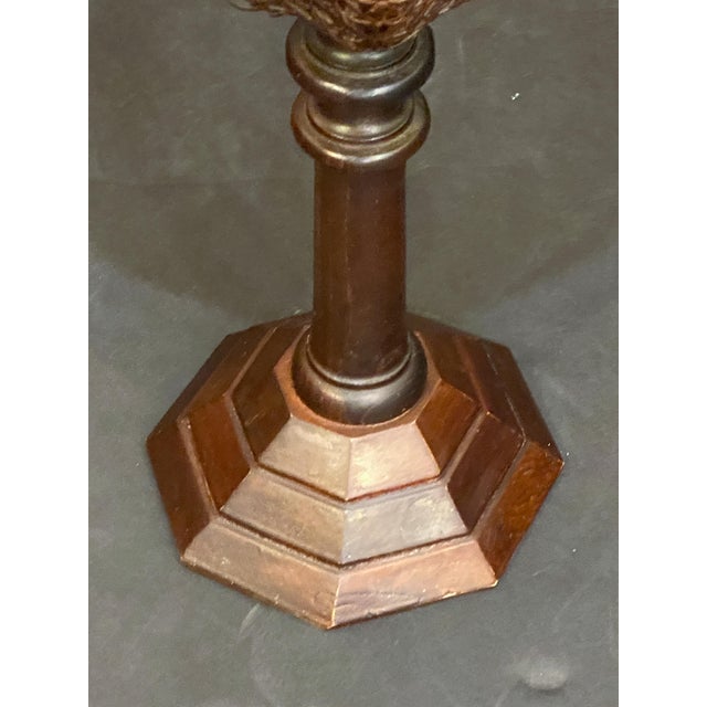 Brown English Plant Stand or Jardiniere of Caned Mahogany From the Edwardian Era For Sale - Image 8 of 8