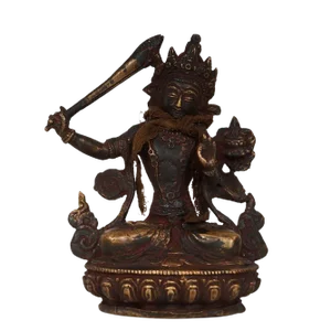 Antique Tibetan Bronze Manjushri Wisdom Buddha Statue